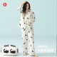 [7a Antibacterial y Mite Anti] Pajamas de primavera para mujeres Pure Cotton Long manga delgada Pure Deseo Conjunto de ropa para el hogar 3E3291 M