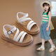 S.Sofea Sandales romaines à fond doux des filles Summer Mid-to-Garning Style sportif pour enfants XD-761 Moyenne-Top Beige 28 / Inner Longueur 17,5 cm