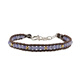Chishe Little Series Leather Rope Tanzanite and Silver Gold-plated Handmade Silver Beads Brown Retro Leather Rope Bracelet Seaside Vacation M-L One Size