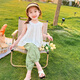 G.Duckkids Little Yellow Duck Girls Set Sommer 2025 Neues modisches Mädchen Baby Sommer zweiteiliger Kinder-Sommeranzug ärmellose zweiteiler Set 120 (Empfohlen 105-115 cm 4-5,2 Jahre alt)