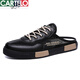 
CARTELO half slippers men wear non-slip wear-resistant driving casual shoes for summer lazy people pedal without heels Baotou sandals XJC-826 white gray 40