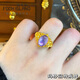 Fulai Island gold ring, fashionable ancient gold pure gold 999 new wedding ring, dreamy beauty amethyst ring, dreamy beauty labor cost 1214 yuan, 6.88g-No. 11