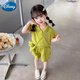 Disney (Disney) Girls Summer Suit Summer 2025 Nuevas niñas de bebé Manga de verano Summer Summer Set Pink + Conejo Posto 120