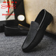 Dragonfly brand beanie shoes for men in spring breathable men's low-top casual leather shoes British trendy shoes men's driving shoes one-foot lazy shoes YL-D829 brown 39