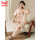 Catman (Miiow) Pajamas à manches courtes pour femmes Summer New Chinese Style mince Coton Home Clothers peut être porté à l'extérieur pour l'été décontracté Lzy9906 XL (recommandé 115-130jin [Jin est égal à 0,5 kg]))