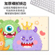 三色猫可爱小怪兽超大号鼠标垫女生办公学习游戏电脑键盘书桌防滑垫子简约百搭可定制高颜值加厚锁边防滑 14380 hello 100厘米x50厘米x4毫米