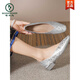 
Woodpecker sheepskin super soft size 33-43 Chinese style new Chinese style soft sole low heel single shoes flat sole comfortable women's shoes square toe grandma shoes golden 5 cm 6169 33