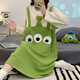 
COLORFUL GEMS spring and autumn new sweet large size long-sleeved nightgown student home clothes 16863 cute three-eyed baby B 170 M (suitable for 80-100 Jin [Jin equals 0.5 kg])