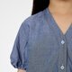 Jnby by JNBY Jiangnan Buyi children's clothing loose short-sleeved shirt A-type V-neck spring girls 1P3210510 994/denim Pulan 110 cm