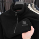 FALAMONE Armani plus velvet thickened long-sleeved T-shirt for men's autumn and winter sweatshirt middle-aged casual stand collar base shirt polo gray 1278 L 170[115-130Jin[Jin equals 0.5 kg]]