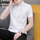 
JEEP SPIRIT Jeep 2025 new summer lapel men's short-sleeved t-shirt casual POLO shirt men's collar half-sleeved ice silk black QY679 XL