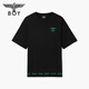 BOY LONDON【夜光logo】春夏情侣款字母夜光印花潮牌休闲短袖T恤N01908 黑色 L （码数偏大，建议选小1码）
