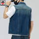 Aemape Apple Light Color de grande taille Vertinit vestime en denim pour hommes et femmes Spring and Summer Brand Retro Workwear Workswear Casual Sans manche sans manches Clip de cheval 6231 # Retro Blue 3XL (recommandé 175-190jin [Jin est égal à 0,5 kg]))