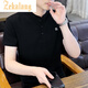 泽卡狼（ZEKALANG）2025新款珠地棉polo衫男夏季高端简约立领短袖t恤白色亨利衫 绿色 XL