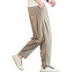KAZUKI KURAISHI KURAISHI Trendy Chinese Style Linen Pants Men's Summer Thin Loose Sports Cotton Line Harun Casual Long Pants Gray XL
