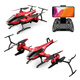 
4DRC remote control aircraft armed helicopter model aircraft drone children folding helicopter high-end version-red, like four electric + remote control battery