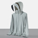 
New summer ultra-thin men and women's sun protection clothes for couples' skin clothes on all sides, outdoor hat brim can be detached sun protection clothes 9926 men's jade white L