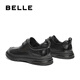 Belle Lace-up Commuter Business Leather Shoes Men's Spring and Autumn Shopping Mall Same Leather Casual Leather Shoes 8CF01DM3 Black-punched A1365 38 (240mm)