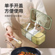 Yunsui seasoning box combination set all-in-one multi-grid kitchen household salt, MSG, pepper seasoning storage box seasoning bottle salt shaker, transparent green, double sealed, free 3 spoons, single piece