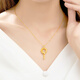 Zokai yellow 18K gold pendant zodiac snake necklace zodiac year birthday gift D11995