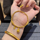 Sea Rover Gold calabaza Pulsera para mujeres Nuevo estilo Full Gold 999 Fulu Gold Beads Regalos de cumpleaños de banda completa para Girlfriend Gourd Gourd Gurd Gold alrededor de 6.276g