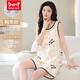 Catman (MiiOW) sleeveless pajamas with chest pads for women in summer new Korean style casual vest shorts dormitory home F-9859 [fixed chest pad] M Recommended 80Jin [Jin equals 0.5 kg]-100Jin [Jin equals 0.5 kg]