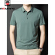 Aemape American Apple Summer Revers Nicht-Seeme-Kurzarm-T-Shirt-T-Shirt-Vertikale Streifen-Casual Polo. Hemd Herren dünner Eisdraht oben Blau 6996 M 170