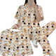 S.SofeAins-Stil Blumenpyjamas für Frauen Frühling und Sommer niedliche Kurzschläfe dreiteilige Set von Heimkleidung KK14132# 170 m [Vorgeschlagen 80-100jin [Jin ist 0,5 kg]]