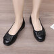Yierkang Middle-aged and Elderly Real Soft Leather Mother Women's Shoes Beef Tendon Soft Sole Spring New Style Flat Small Leather Shoes Dog Shoes Single Shoes 829 Black 36