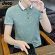 JEEP SPIRIT吉普休闲POLO衫男士夏季纯棉翻领短袖t恤韩版潮流修身半袖 QY-679-黑色 L 105-120斤