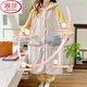浪莎（LangSha）2025新款女士睡衣秋冬季珊瑚绒加绒加厚长款睡袍冬天法兰绒家居服 9196-【绒袍+绒裤】 L 建议体重100-120斤