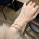 VCA Van Cleef's same four-leaf clover 18K gold bracelet for girls, light luxury high-end five-flower bracelet, versatile gift, gold white mother-of-pearl precision five-flower bracelet, with counter gift box