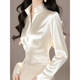 AEMAPE2026 Spring New Temperament Top Unique, Beautiful, Western Style Cool Watery Waist Shirt Women White L 115-130Jin Jin equals 0.5 kg