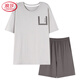 Langsha (Langsha) Pajamas para hombres de alta gama para los hombres de cuatro estaciones de cuatro estaciones para hombres, la guapda seda de algodón de algodón de gran tamaño se puede usar fuera del hogar 9719 Shorts de seda de algodón verde de corteza 3xl [180-200Jin [Jin equivale a 0.5 kg]]]