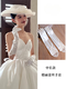 Clcey Wedding Gants Robe Bridal Satin French Retro Lace Hand Hand Mands Long Mariage Gouches de mariage Couverture Blanc Floating Brocade Gants d'environ 40 cm