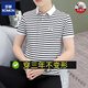 ROMON pure cotton polo shirt men's short-sleeved T-shirt striped lapel top summer new high-end business collared T-shirt Father's Day gift TB-QY753 gray and white M [Suggested 100-120 Jin [Jin equals 0.5 kg]]