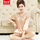 
Catman MIIOW ice silk pajamas for women with cropped sleeves new style summer middle-aged and elderly mothers can wear home clothes outside 683 bean paste [cronylene sleeves trousers] M Recommended 80-100Jin [Jin equals 0.5 kg]