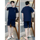 Catman (MiiOW) pajamas men's summer pure cotton thin shorts can be worn on the outside for casual men's plus-size cool home clothing set 9930# L [Suggested 100-120Jin [Jin equals 0.5 kg]]