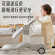 Angi Baby Baby Walker Anti-Rolling Baby Walker Trolley Multi-Función Walker Stepping Children Walker Space Gray [Música + Plato de comida + Mango de empuje + almohadilla de pie]