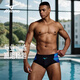 Mizuno men's swimming trunks professional racing training sports triangle quick-drying racing anti-embarrassing swimming trunks swimming equipment black L