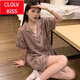 ClolvKiss国风睡衣女款夏季冰丝短袖年新款夏天可外穿薄款家居服 BS13077#蝴蝶 M