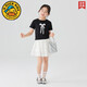 
G. DUCKKIDS girls short-sleeved suit children 2025 new summer clothes for girls big summer thin clothes for girls fashionable and super beautiful 19059 black + 15276 meters white 120 cm