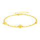 Chinese jewelry four-leaf clover gold bracelet women's pure gold transfer beads double-layer gold bracelet birthday New Year gift for girlfriend and wife