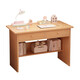 Oumao small apartment desk bookshelf integrated table home computer table desktop bedroom junior high school student study table writing table and chair 80cm pastoral oak double draw