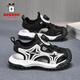 Babudou boys' head sandals summer 2025 new children's beach shoes medium-sized children's anti-slip soft sole boy sports sandals TBDK983 black 33 shoes inside length 21cm