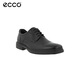 ECCO Men's Shoes Business Casual Leather Shoes Cowhide Comfortable and Breathable Flat Toe Lace Up 500164 01001 Black 43