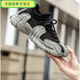 No. 1 Feng Summer Avistable 45 Zapatos para hombres de gran tamaño Flying Mesh Un pie Socadas Lazy Zapatos gruesos Suela Daddy Black Elastic 9909 All Black 43