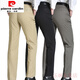 Pierre Cardin Negocio de verano Pantalones casuales de hombres de mediana edad para hombres puro de algodón puro para hombres Papates largos de mediana edad delgada de mediana edad