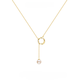 Youshu HUSSAIN Dream Freshwater Necklace Women's Light Luxury Niche Sterling Silver Clavicle Chain French Pendant Necklace Gold Color 5-layer Thickened Gold Plating