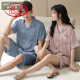 Langsha Ehepaar Pyjama Summer Ice Seide Kurzärärmelte Nachthemd 2025 Neue sexy Männer und Frauen Heimkleidung Anzug Ft#16804 Frauen 16604 Men-Ns M Frauenstil